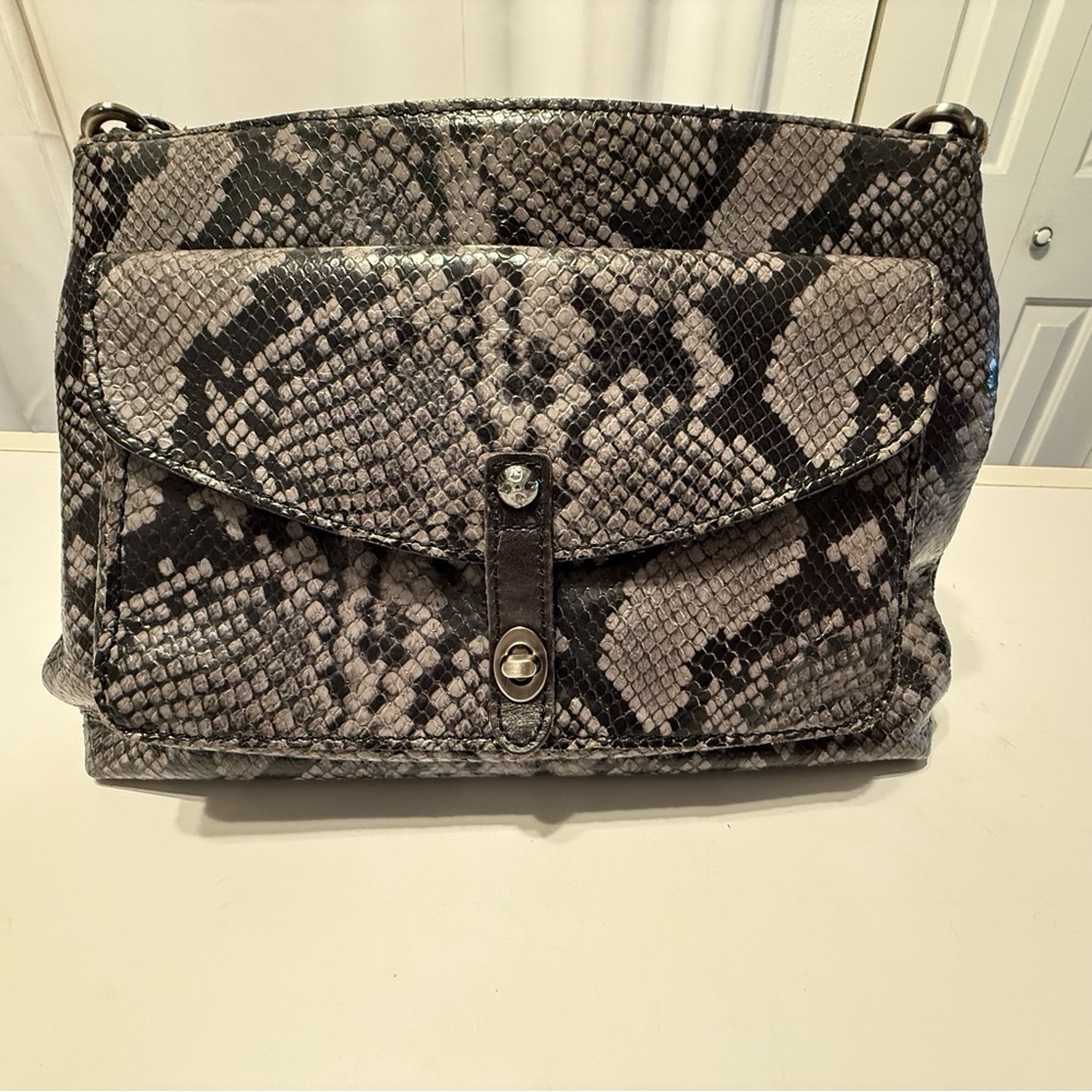 Patricia Nash Leather Kenilworth Crossbody Black Python bag